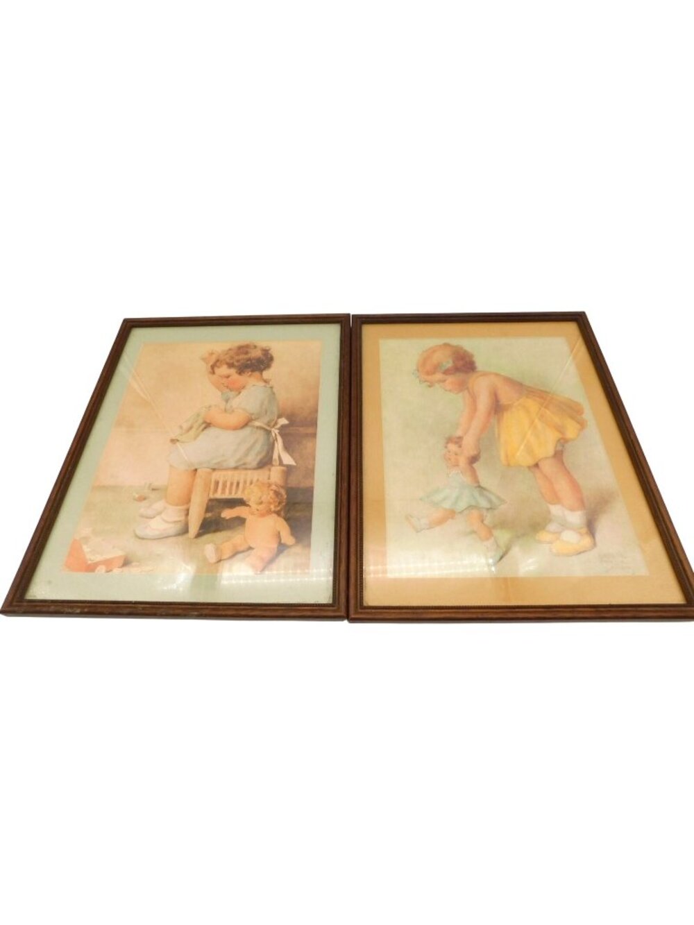 Bessie Pease Gutmann Vintage Framed Print Little Mother Life is Easier